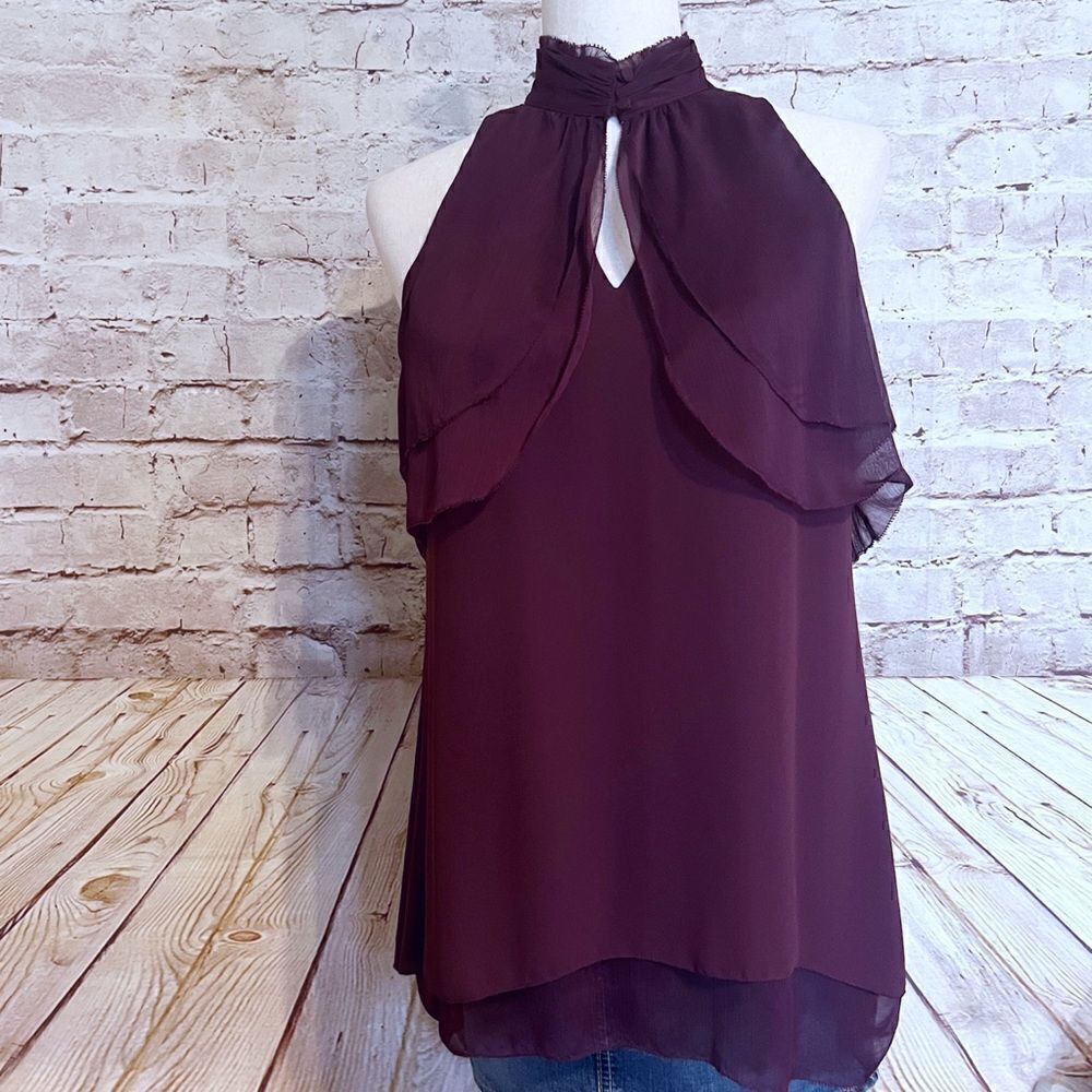 White House Black Market chiffon sleeveless blouse